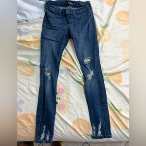 Hollister blue distressed denim ripped jeans size 3S